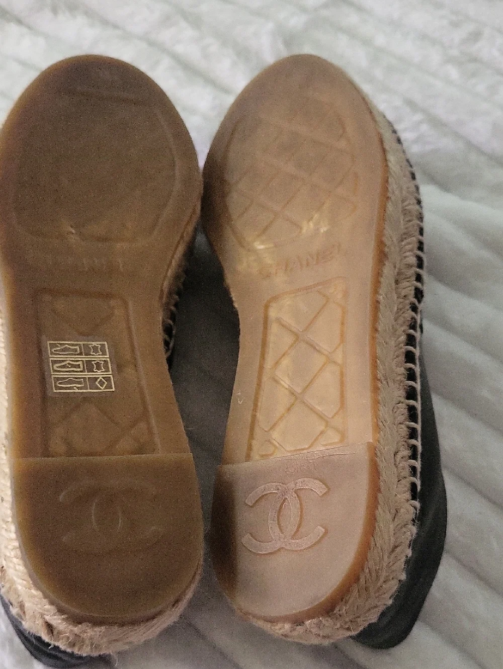 Chanel Lambskin CC Espadrilles  Black